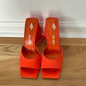 The Attico Devon Orange Mules (shipping label)